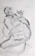 Egon Schiele Self protrait as a prisoner oil